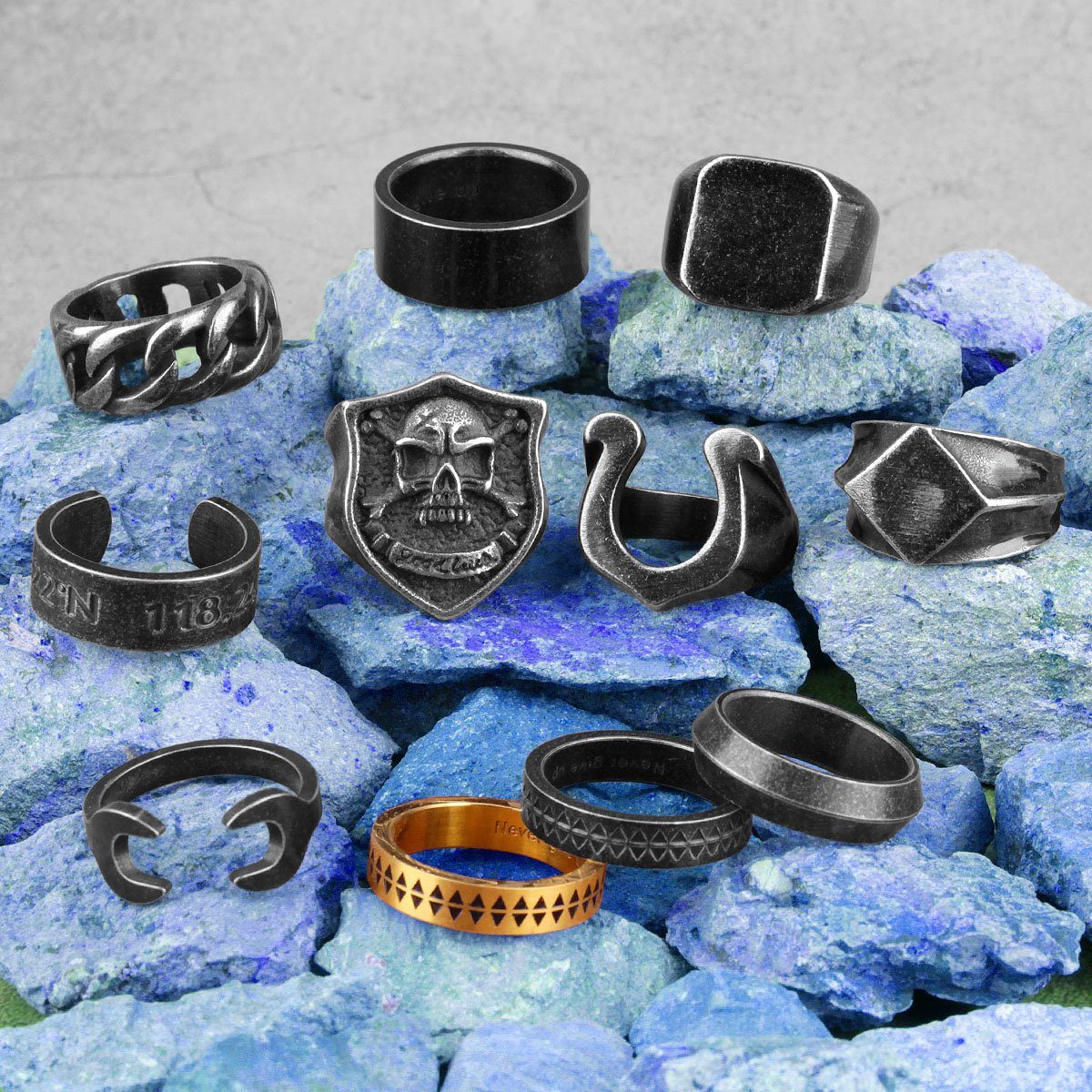 Men's Retro Stainless Steel Rings - 14 Styles