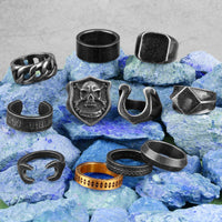 Thumbnail for Men's Retro Stainless Steel Rings - 14 Styles