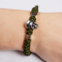 Thumbnail for Hand Braided PURE 999 SILVER SKULL Rope bracelet