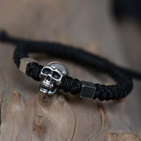 Thumbnail for Hand Braided PURE 999 SILVER SKULL Rope bracelet