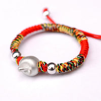 Thumbnail for PURE Silver APPLE Red Rope Bracelet for BABIES