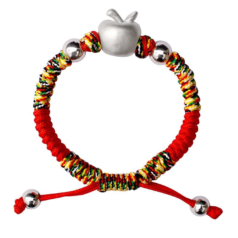 PURE Silver APPLE Red Rope Bracelet for BABIES