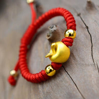 Thumbnail for PURE Silver APPLE Red Rope Bracelet for BABIES