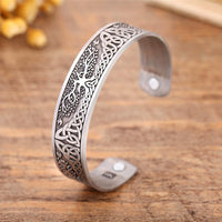 Thumbnail for Engraved Viking & Celtic TREE of LIFE MAGNETIC HEALTH Bracelet-SHIPS from USA