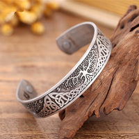 Thumbnail for Engraved Viking & Celtic TREE of LIFE MAGNETIC HEALTH Bracelet-SHIPS from USA