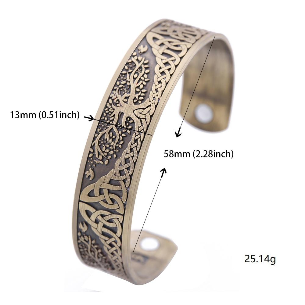 Engraved Viking & Celtic TREE of LIFE MAGNETIC HEALTH Bracelet-SHIPS from USA