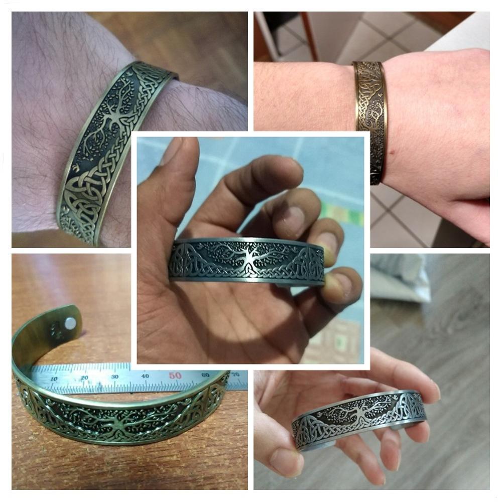 Engraved Viking & Celtic TREE of LIFE MAGNETIC HEALTH Bracelet-SHIPS from USA