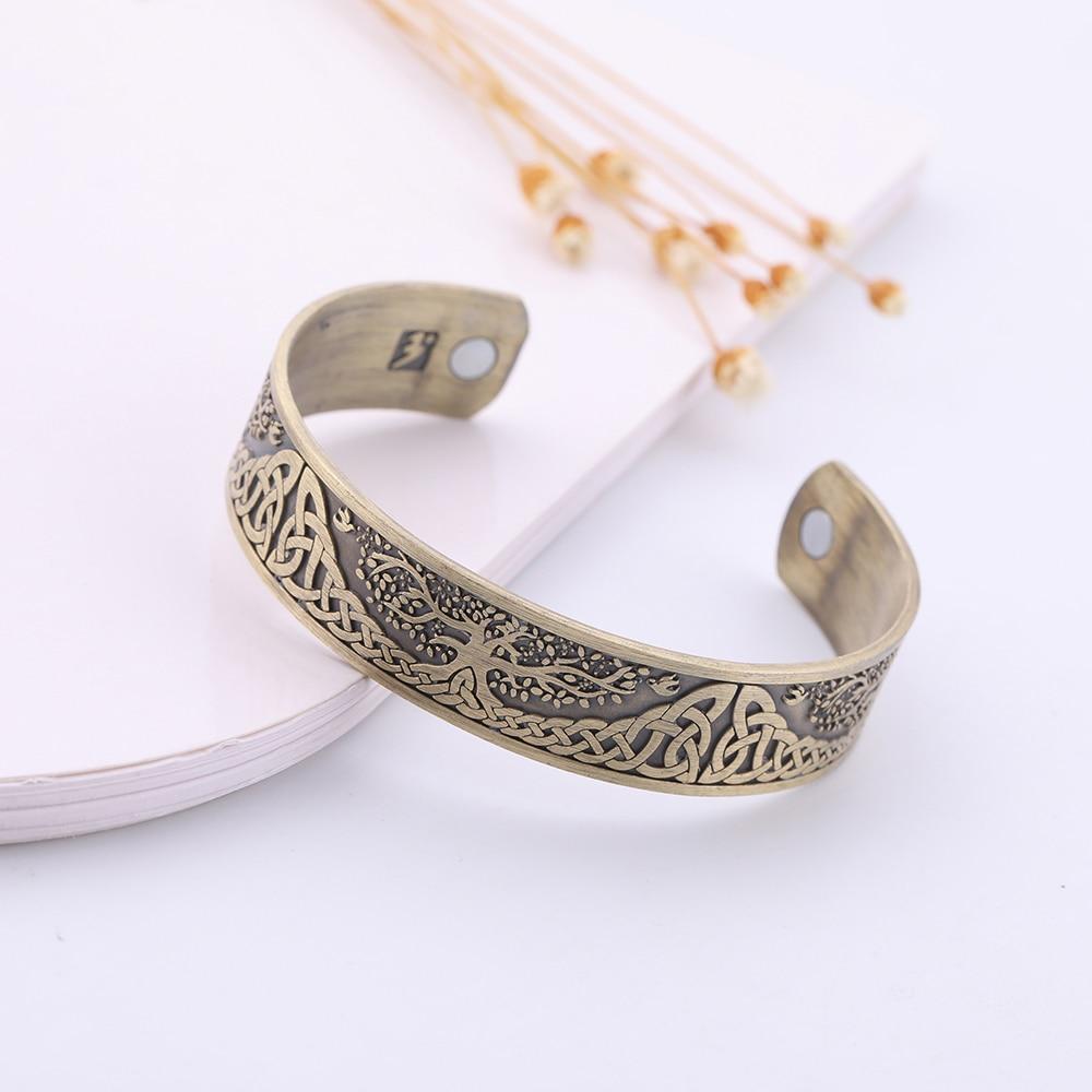 Engraved Viking & Celtic TREE of LIFE MAGNETIC HEALTH Bracelet-SHIPS from USA