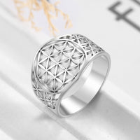 Thumbnail for Stainless Steel Viking FLOWER OF LIFE Ring