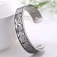 Thumbnail for Engraved Viking Phoenix Totem & Celtic Knot MAGNETIC HEALTH Stainless Steel