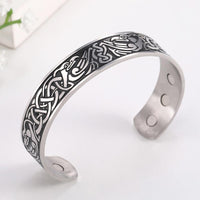 Thumbnail for Engraved Viking Phoenix Totem & Celtic Knot MAGNETIC HEALTH Stainless Steel