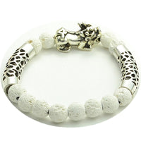 Thumbnail for Stainless Steel  LUCKY PIXIU  & White Lava Essential Oil Diffuser Beaded Bracelet