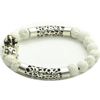 Thumbnail for Stainless Steel  LUCKY PIXIU  & White Lava Essential Oil Diffuser Beaded Bracelet