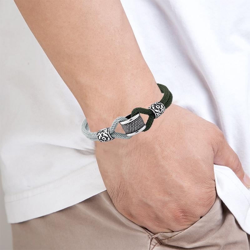 Men's Stainless Steel Double Jointed Rope Bracelet