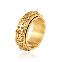Thumbnail for Stainless Steel ROTATING Om Mani Padme Hum Mantra Tibetan Ring