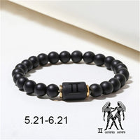 Thumbnail for Stainless Steel & Obsidian Zodiac/Astrological Sign Bracelet