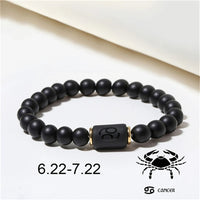 Thumbnail for Stainless Steel & Obsidian Zodiac/Astrological Sign Bracelet
