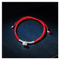 Thumbnail for Sterling Silver Tibetan Wind Bell Red Rope Bracelet