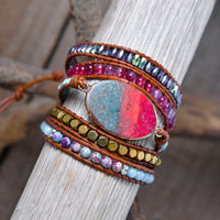 Thumbnail for Sunset Imperial Jasper Wrap Bracelet