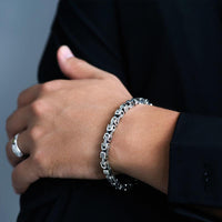 Thumbnail for Ethnic Thai Silver Men's Stylish Interlocking Link Chain Bracelet