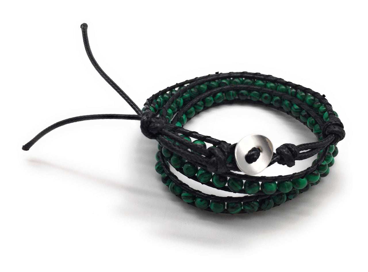 The Courage Malachite Beads Wrap Bracelet