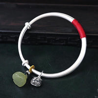 Thumbnail for Ethnic Thai Silver Lucky 'Money Bag' & Jade Bangle