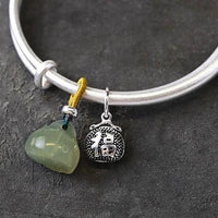 Thumbnail for Ethnic Thai Silver Lucky 'Money Bag' & Jade Bangle