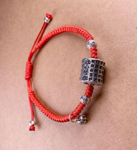 Thumbnail for Tibetan Buddhism Sterling Silver HEART SUTRA Lucky Red Rope Bracelet