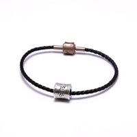 Thumbnail for Tibetan Ethnic Braided Leather Bracelet with Pure Silver  Om Mani Padme Hum Charm