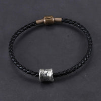 Thumbnail for Tibetan Ethnic Braided Leather Bracelet with Pure Silver  Om Mani Padme Hum Charm