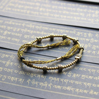 Thumbnail for Tibetan Buddhist  Brass Bead & Carved Om Mani Padme Hum  bracelet