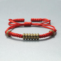 Thumbnail for Ethnic Tibetan Copper WEALTH Cylinder Rope Bracelet