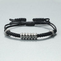 Thumbnail for Ethnic Tibetan Copper WEALTH Cylinder Rope Bracelet