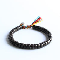 Thumbnail for Tibetan Buddhist Coconut Shell beads carved OM Mani Padme Hum Bracelet