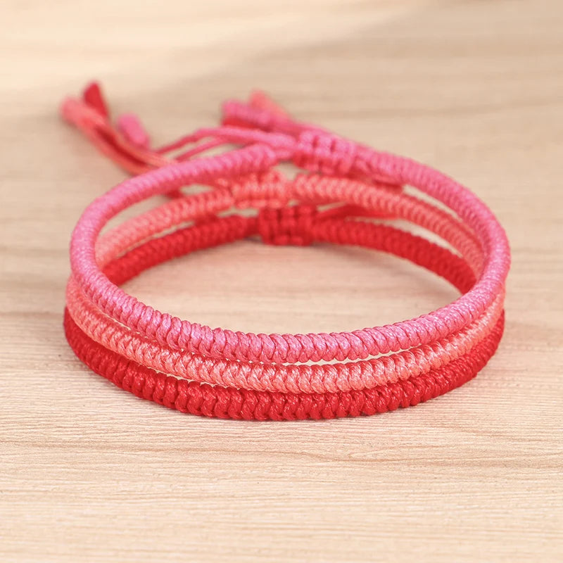 Tibetan Buddhist Braided Lucky Knots Rope Bracelet Calming Set