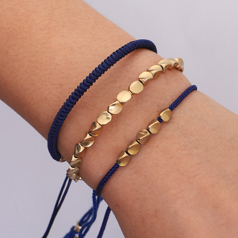 Tibetan Lucky Knot Copper Bead Bracelet Set – BE OPTIMISTIC