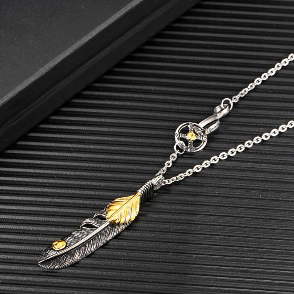 Titanium Steel Native American Inspired 'FREEDOM' FEATHER Necklace-2 Designs YourSoulPlace