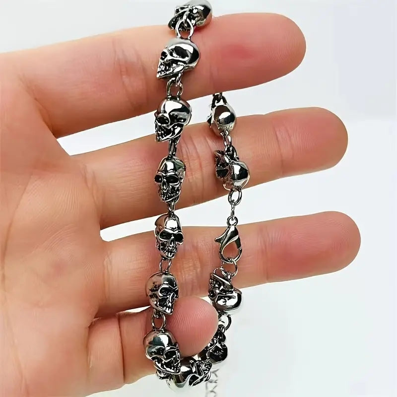 Titanium Steel Skull  Link Chain Bracelet