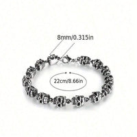 Thumbnail for Titanium Steel Skull  Link Chain Bracelet