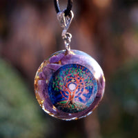 Thumbnail for #79-Handmade Charoite Stone Tree Of Life ' TRANSFORMATION' Orgonite Pendant