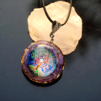 Thumbnail for #79-Handmade Charoite Stone Tree Of Life ' TRANSFORMATION' Orgonite Pendant