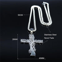 Thumbnail for Stainless Steel Tree Of Life Cross Necklace