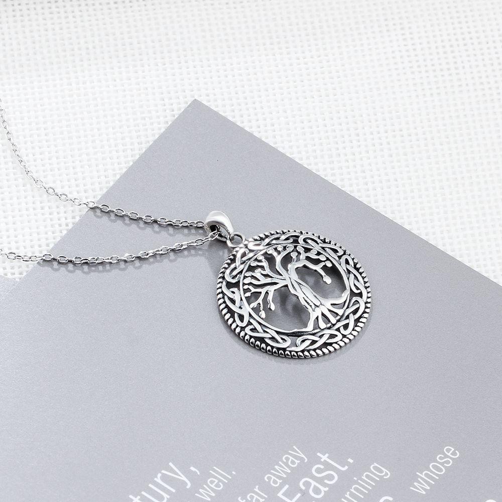 925 Sterling Silver Celtic Design Tree of Life Pendant Necklace