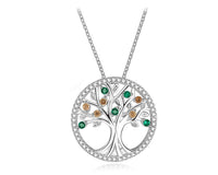 Thumbnail for Tree of Life Silver-Plated Pendant with Cubic Zirconia Crystals