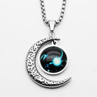Thumbnail for Titanium steel  Astrological Zodiac Sign Moon Pendant Necklace
