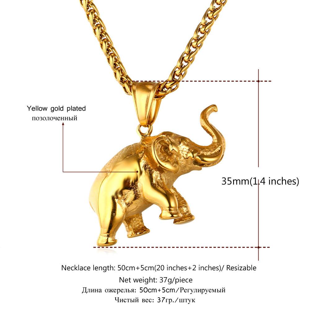 Large Elephant Necklace Pendant
