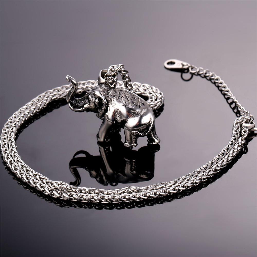 Large Elephant Necklace Pendant