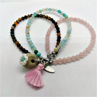 Thumbnail for Rose Quartz & Agate EMOTIONAL HEALING -3 Strand Stone Blend Bracelet