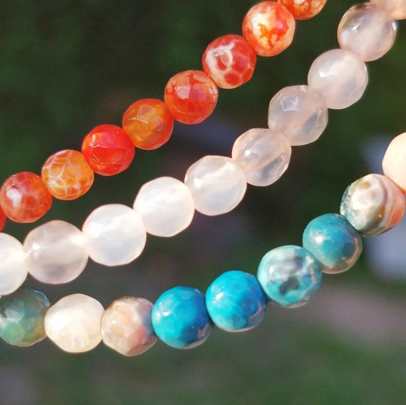 Natural Agate PEACE & BALANCE -3 Strand Stone Blend Bracelet