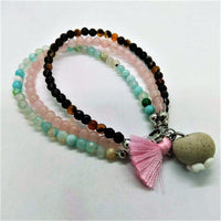 Thumbnail for Rose Quartz & Agate EMOTIONAL HEALING -3 Strand Stone Blend Bracelet